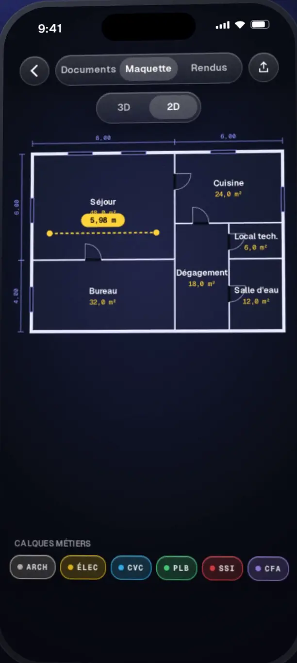 Le plan 2D coté